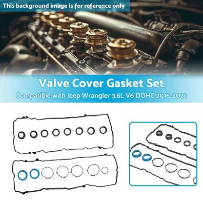 Valve Cover Gasket Set for Jeep Wrangler 3.6L V6 (2016-2022)