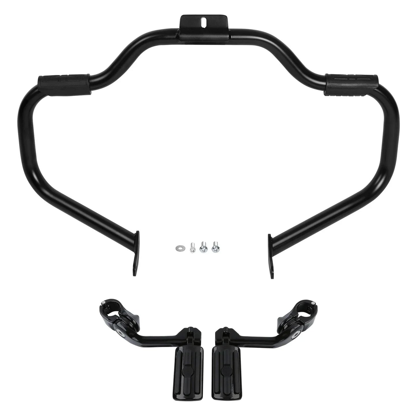 Mustache Highway Bar Foot Pegs for Harley Heritage Softail (2000-2017) Black