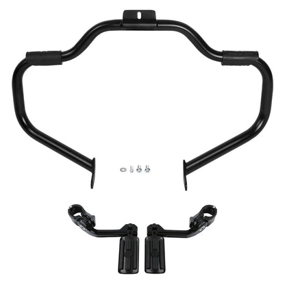 Mustache Highway Bar Foot Pegs for Harley Heritage Softail (2000-2017) Black