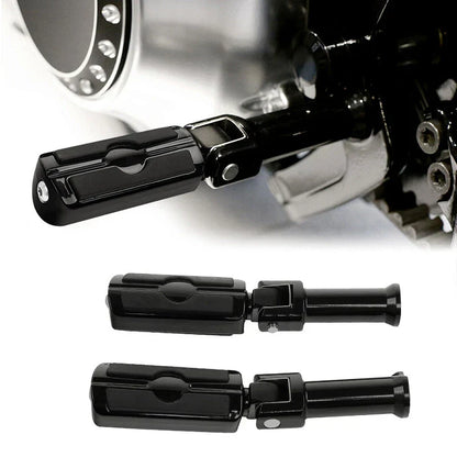 Black Rear Passenger Footpegs for Harley Softail Deluxe (2018-2025)