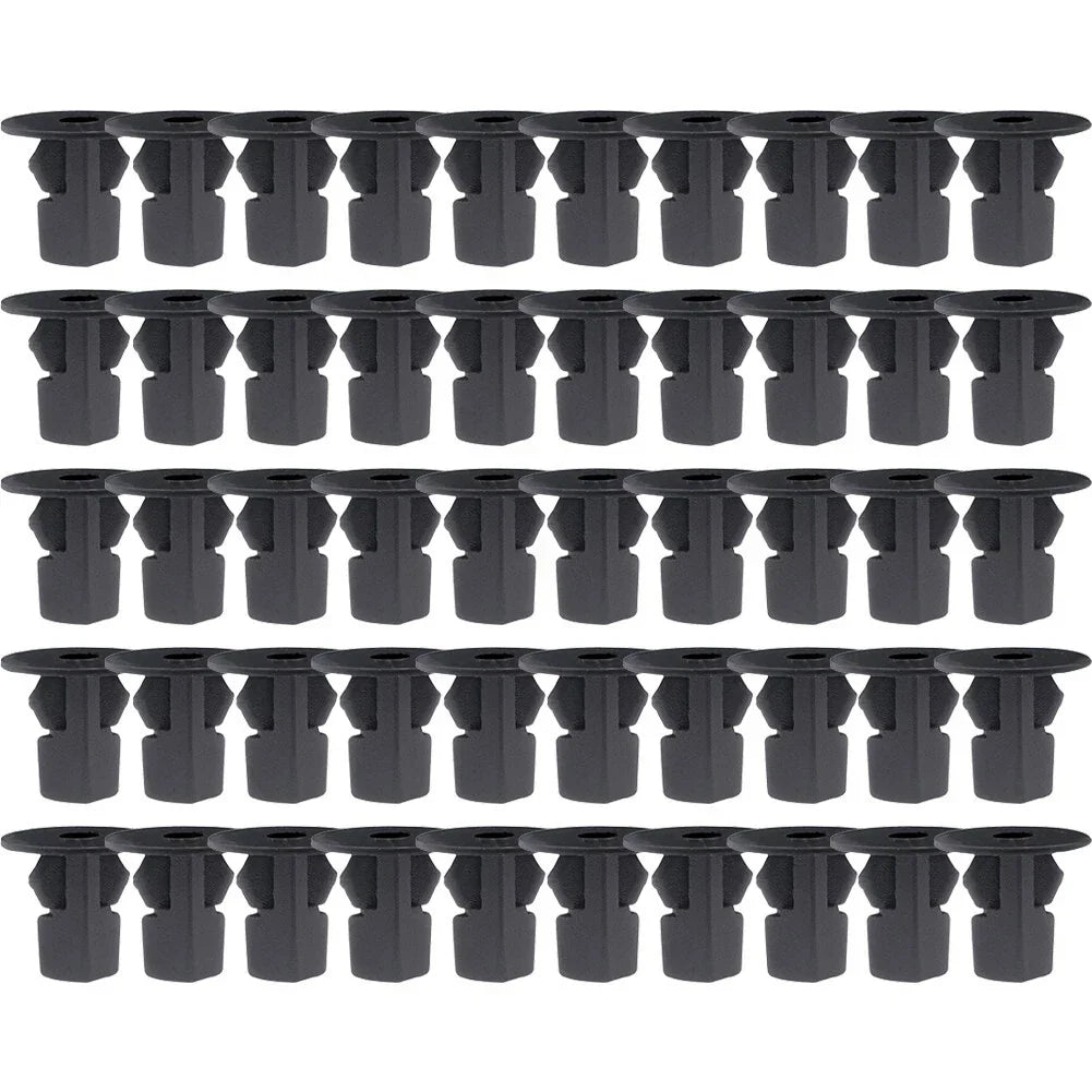 50 Fastener Nylon Nut Fender Liner Screw Grommets for Toyota Retainer