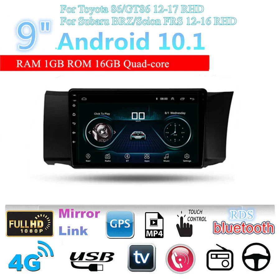 Android Radio GPS Head Unit for 12-17 Subaru BRZ, Scion FRS, Toyota 86