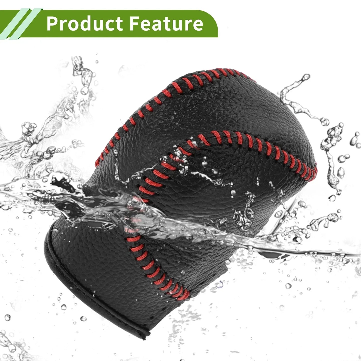 Car Pebbled Gear Shift Knob Cover for Honda Civic  - Black Red Faux Leather