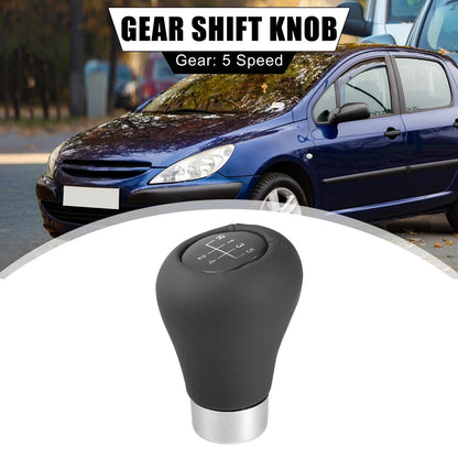5-Speed Gear Shift Knob for BMW 1/3/5/6 Series - Black/Silver Tone