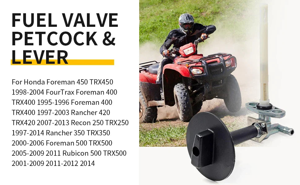 Fuel Valve Petcock & Lever Screw for Honda ATV Foreman 500 TRX500 (2005–2011)