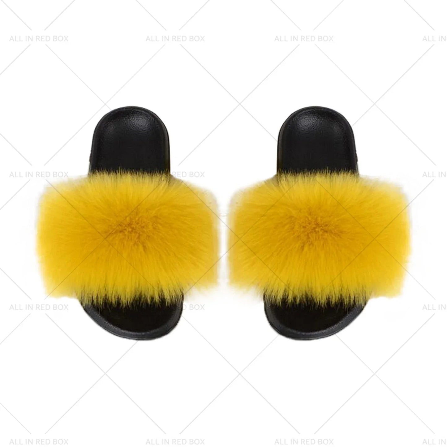 Fur Flat Slippers Sandals for Women - Fluffy Flip Flops