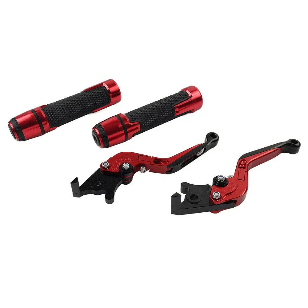 Red Extendable Brake Clutch Lever Grip Set for Yamaha YZF R1M R1S (2015-2023)