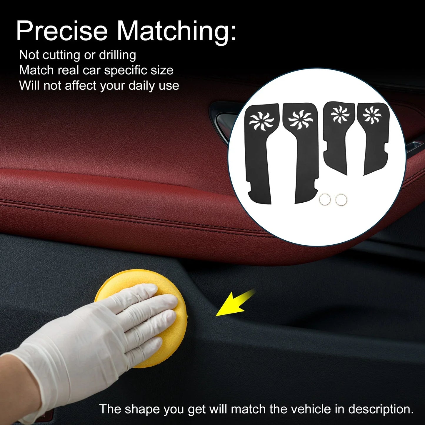 Car Door Anti Kick Pad Sticker Protector for Lexus LX570 (2009-2014)