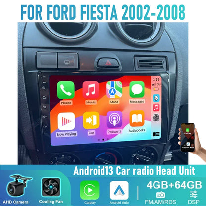 9" Wireless CarPlay Android Auto Head Unit for Ford Fiesta (2006-2008)