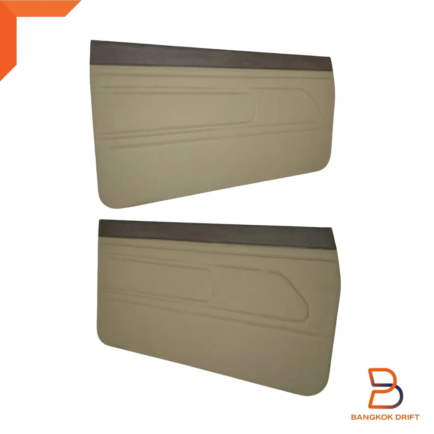 Brown Interior Door Panel Pair + Clips for Toyota Pickup LN55 LN56 LN65 (83-88)