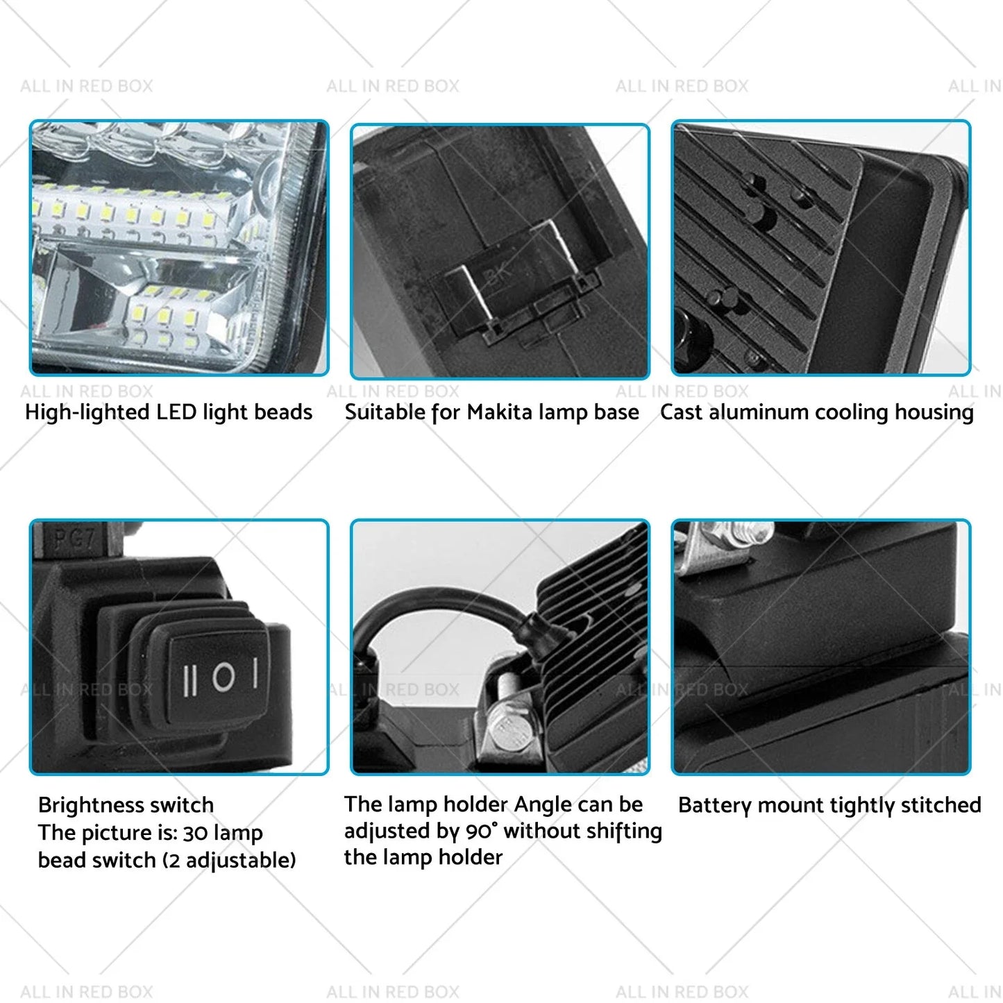 18V LED Work Light Torch Flashlights for Makita Battery