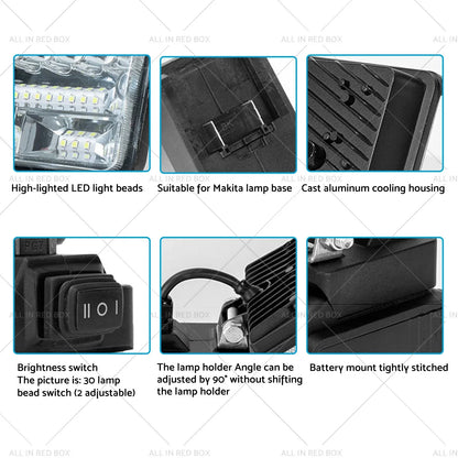 18V LED Work Light Torch Flashlights for Makita Battery