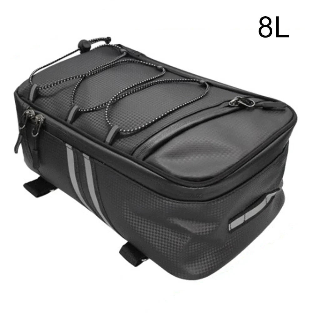 8L PU Material Rear Rack Trunk Bag for Bike Cycles