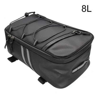 8L PU Material Rear Rack Trunk Bag for Bike Cycles