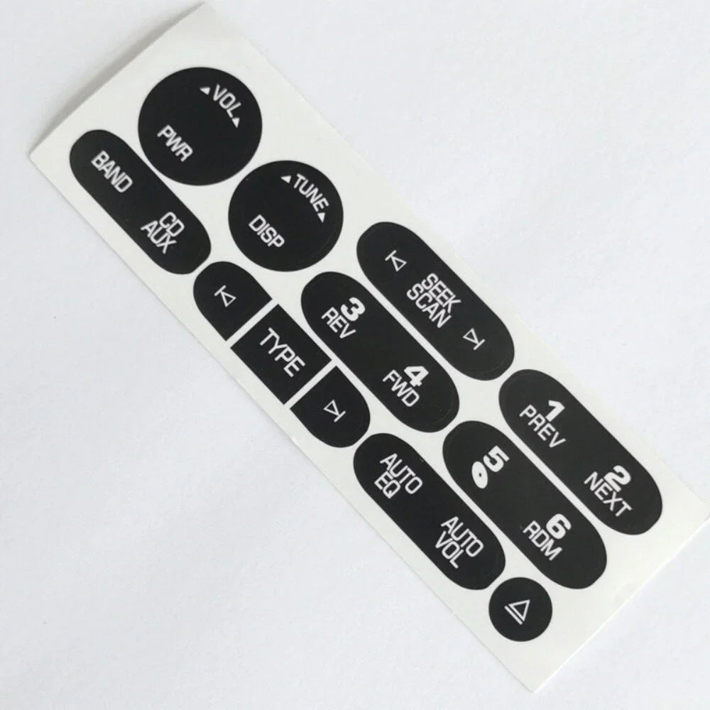 Radio Button Repair Decal Sticker for 2002-2006 Cadillac Isuzu Black