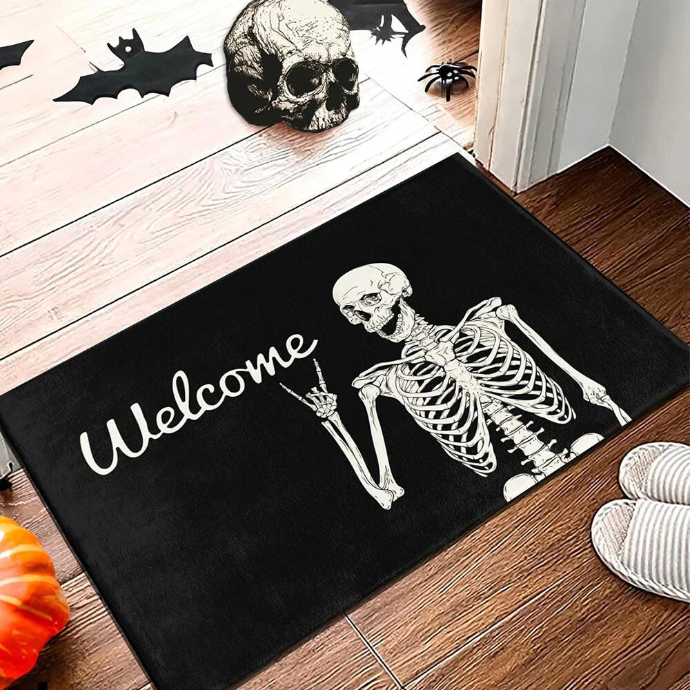 Skull Welcome Door Mat 50x80cm for Indoor Outdoor Room Decoration