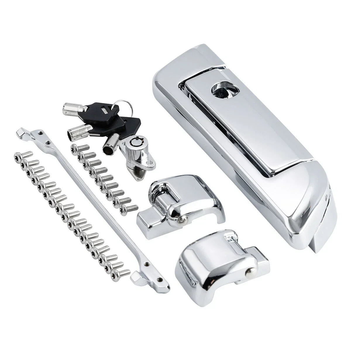 Chrome Trunk Latches Key Hinges for Harley Touring Road King Glide (2014-2024)