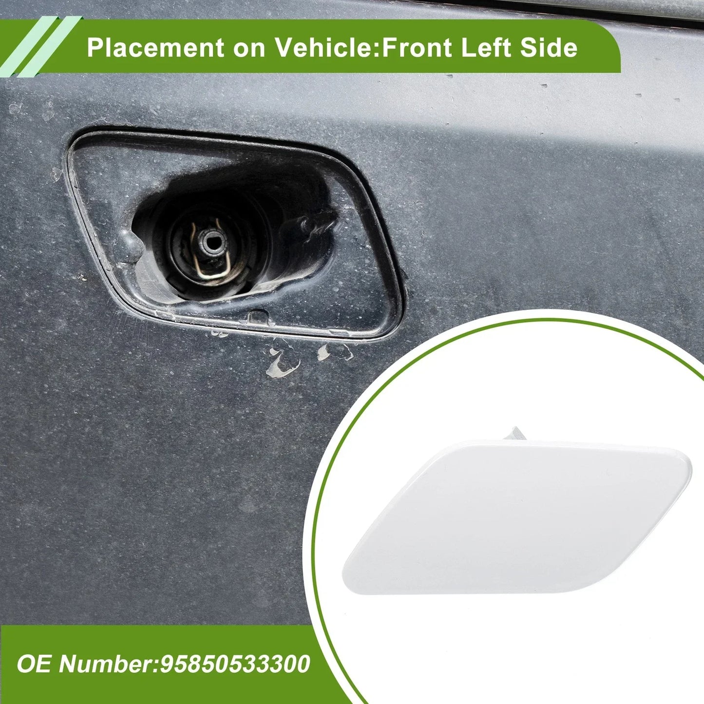 Washer Nozzle Cover for Porsche Cayenne 92A (2011-2018) - White Cap