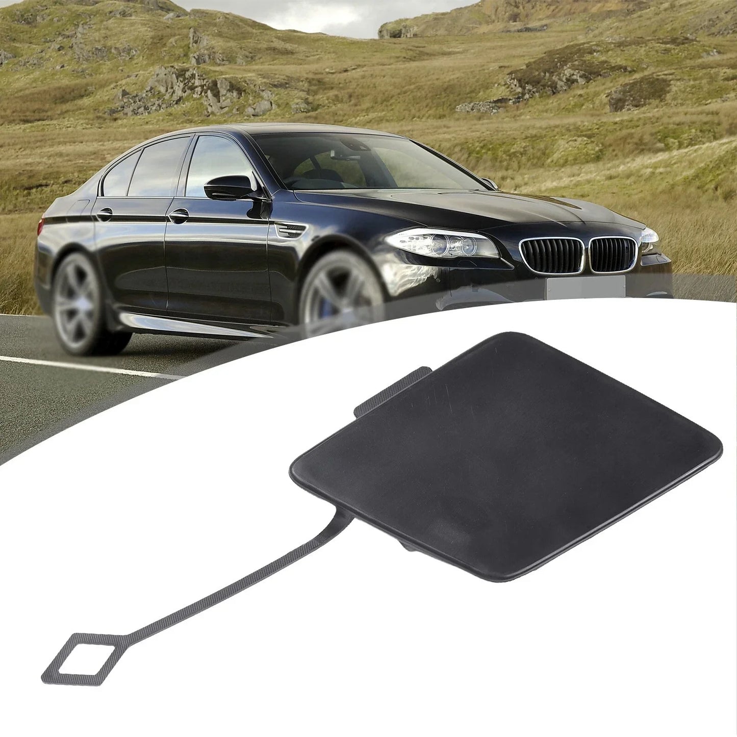 Unpainted Black Front Tow Hook Cover for BMW F10/F11 535d 535i Sedan