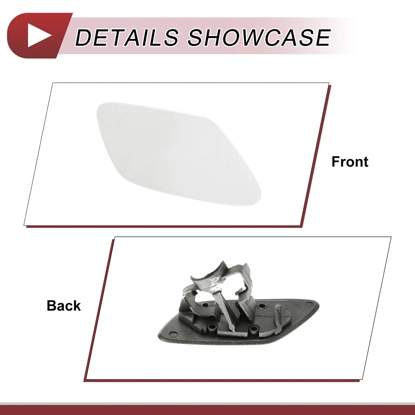 Bumper Headlight Washer Nozzle Cover Cap for BMW Z4 White (2009 - 2016)