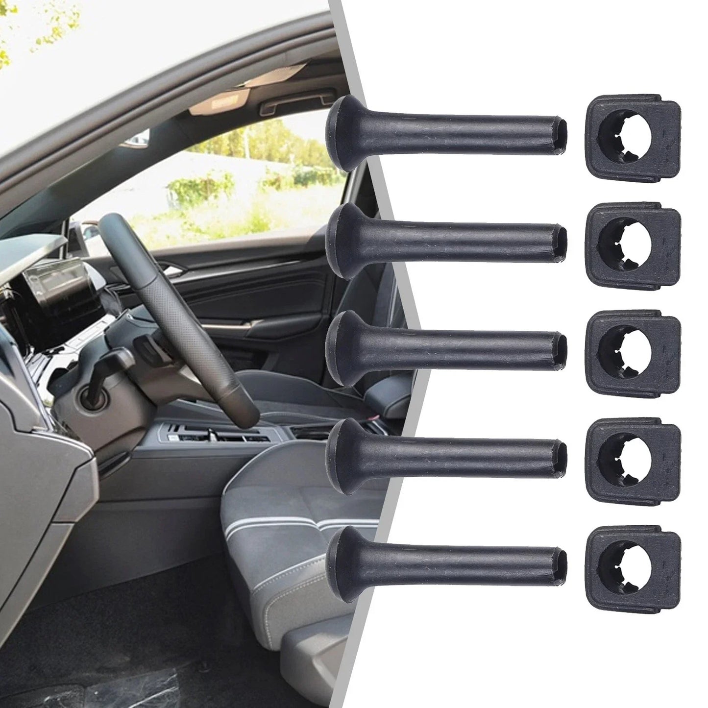 Door Safety Lock Button Base Locking Knob Set for Golf Mk2 Mk3