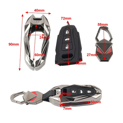 Silver Key Fob Case Cover for Audi A3 A6 A7 A8 Q7 Q8 S6 S7 S8 e-tron
