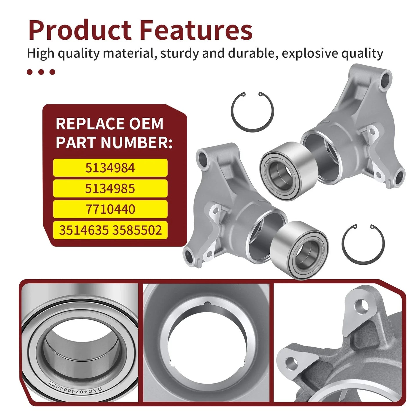 2 x Rear Wheel Carrier w/ Bearings for Polaris Sportsman 500 700 800 (1999–2013)