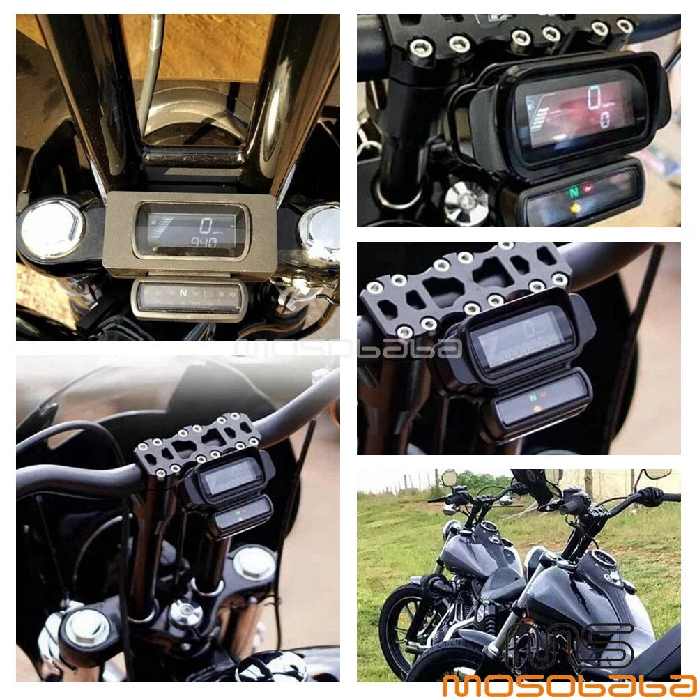 1-1/4” T-Bar Digital Gauge Mount for Harley Softail FXBR FXBRS FXBB (2018-2022)