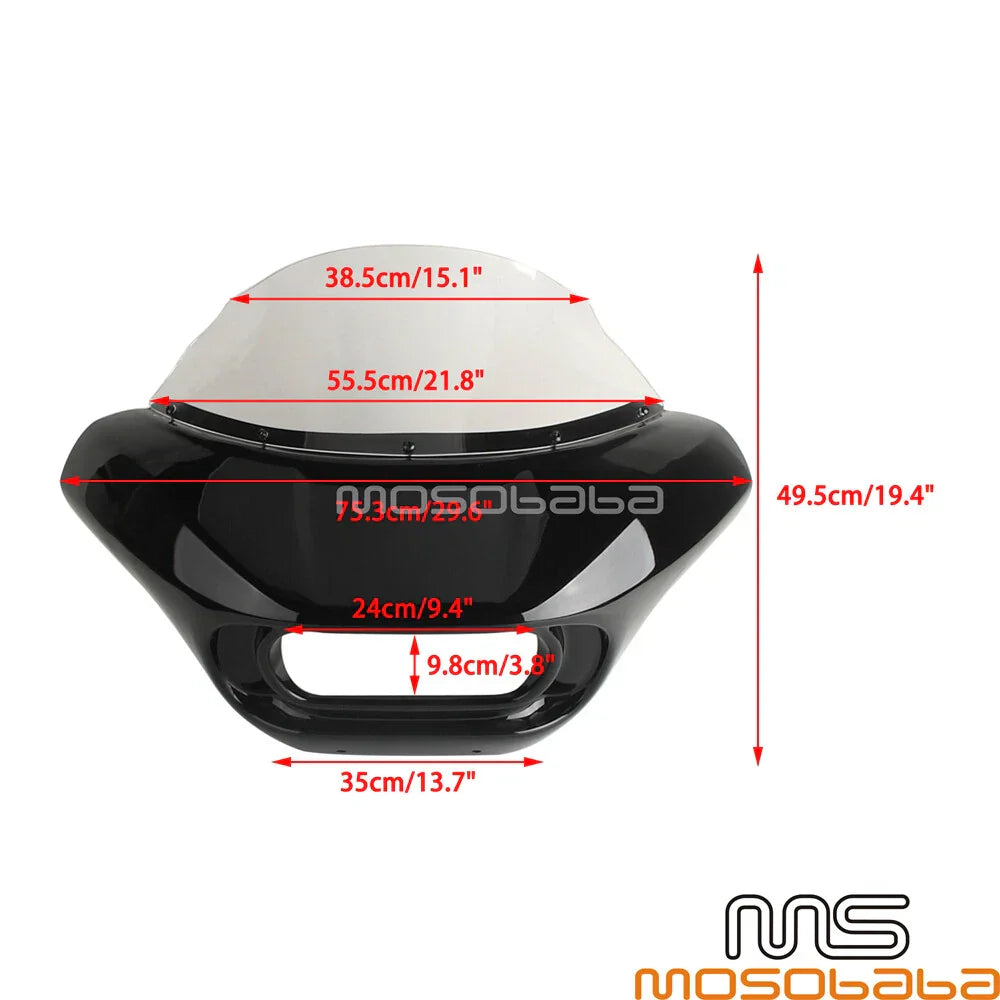 9" Headlight Fairing Windshield for Harley Softail Fat Bob FXFB FXFBS (2018-2019)