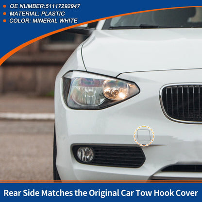 Front Bumper Tow Hook Cover for BMW 1 Series Mineral White