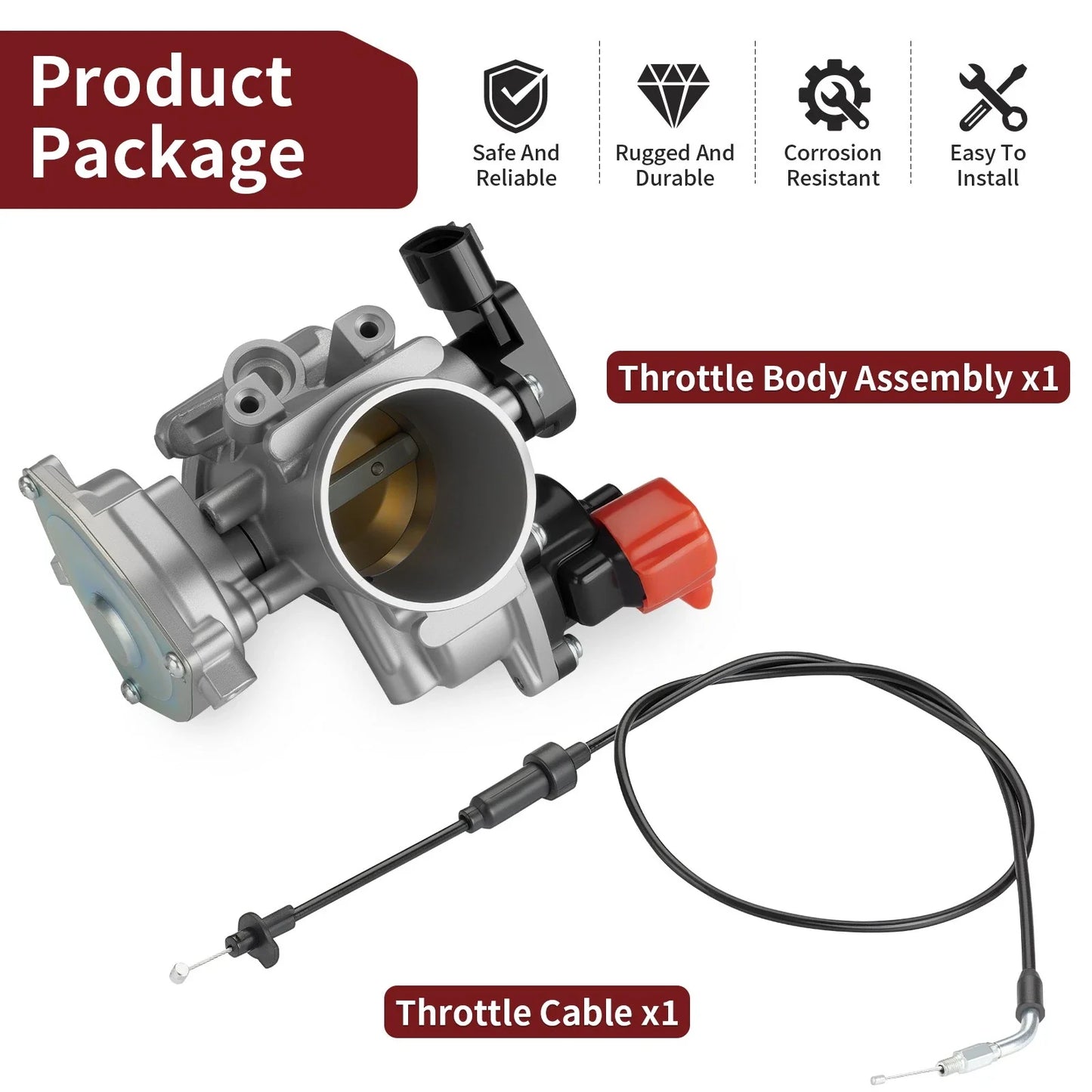 Throttle Body Assembly w/ Cable for Polaris Sportsman 550 XP X2 (2007–2014)