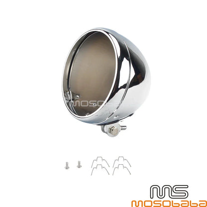 7" Chrome Headlight Housing Round Light Bucket for Harley Chopper Bike