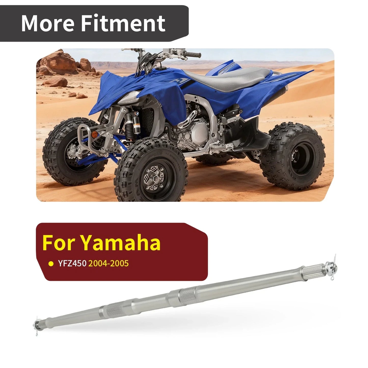 Rear Axle Shaft & Nut & Pin for Yamaha YFZ450 (2004–2009)