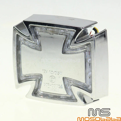 Chrome LED Brake Tail Light for Harley Chopper Motorcycle 79-23