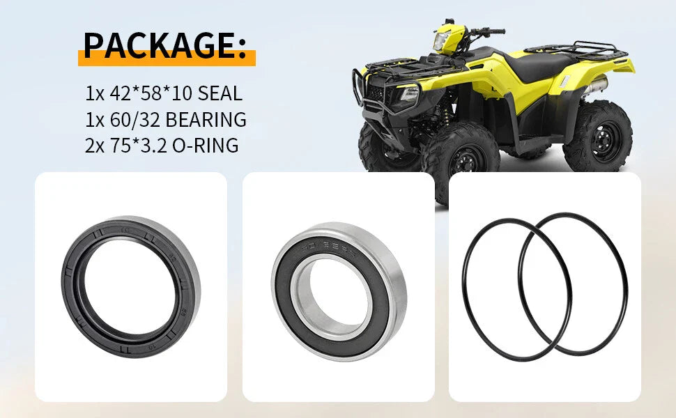 Left Rear Axle Wheel Bearing Seals for Honda Foreman 520 (2010–2023)