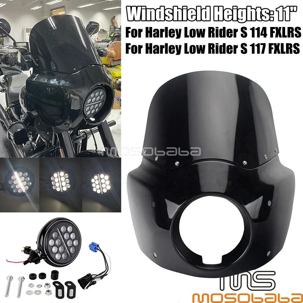 LED Headlight Front Fairing Windshield for Harley Softail 114/117 FXLRS (20-23)
