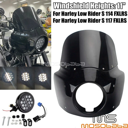 LED Headlight Front Fairing Windshield for Harley Softail 114/117 FXLRS (20-23)