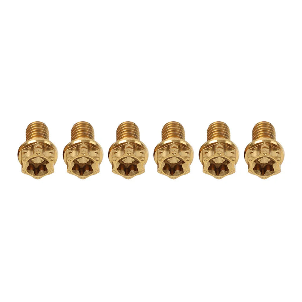 6pcs M6x30mm Titanium Torx Head Flange Bolts for Bike Motorcycle