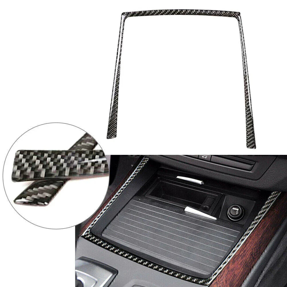 Carbon Fiber Water Cup Holder Trim for BMW X5 X6 E70 E71 (2009-2013)