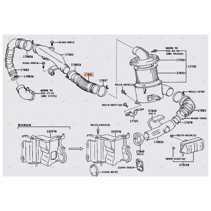 Air Cleaner Rubber Intake Hose for Toyota Hilux 4Runner Surf (1993–1997)
