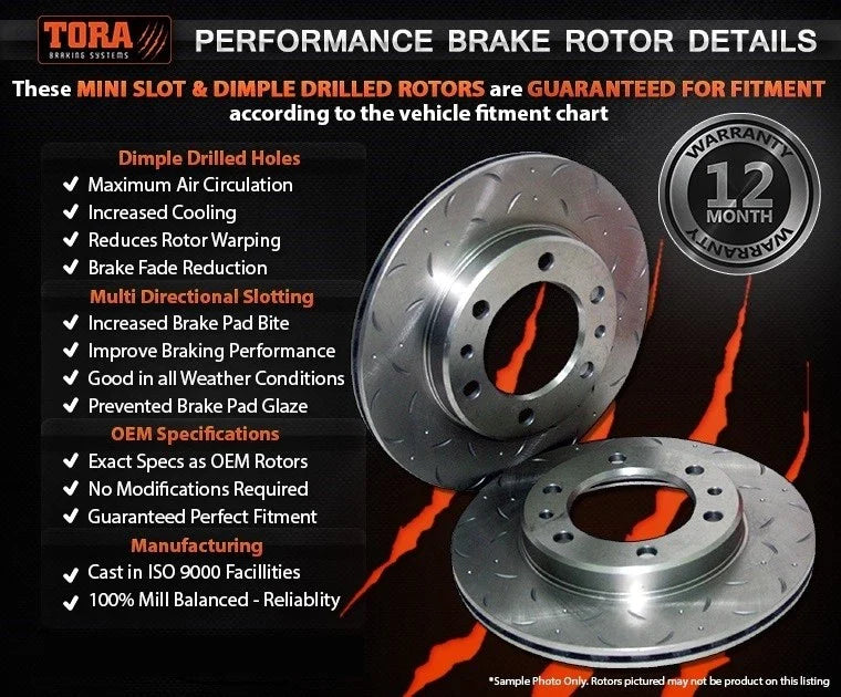 Front Drilled Slotted Disc Rotors Brake Pads for BF/FG XR6 Turbo XR8 V8
