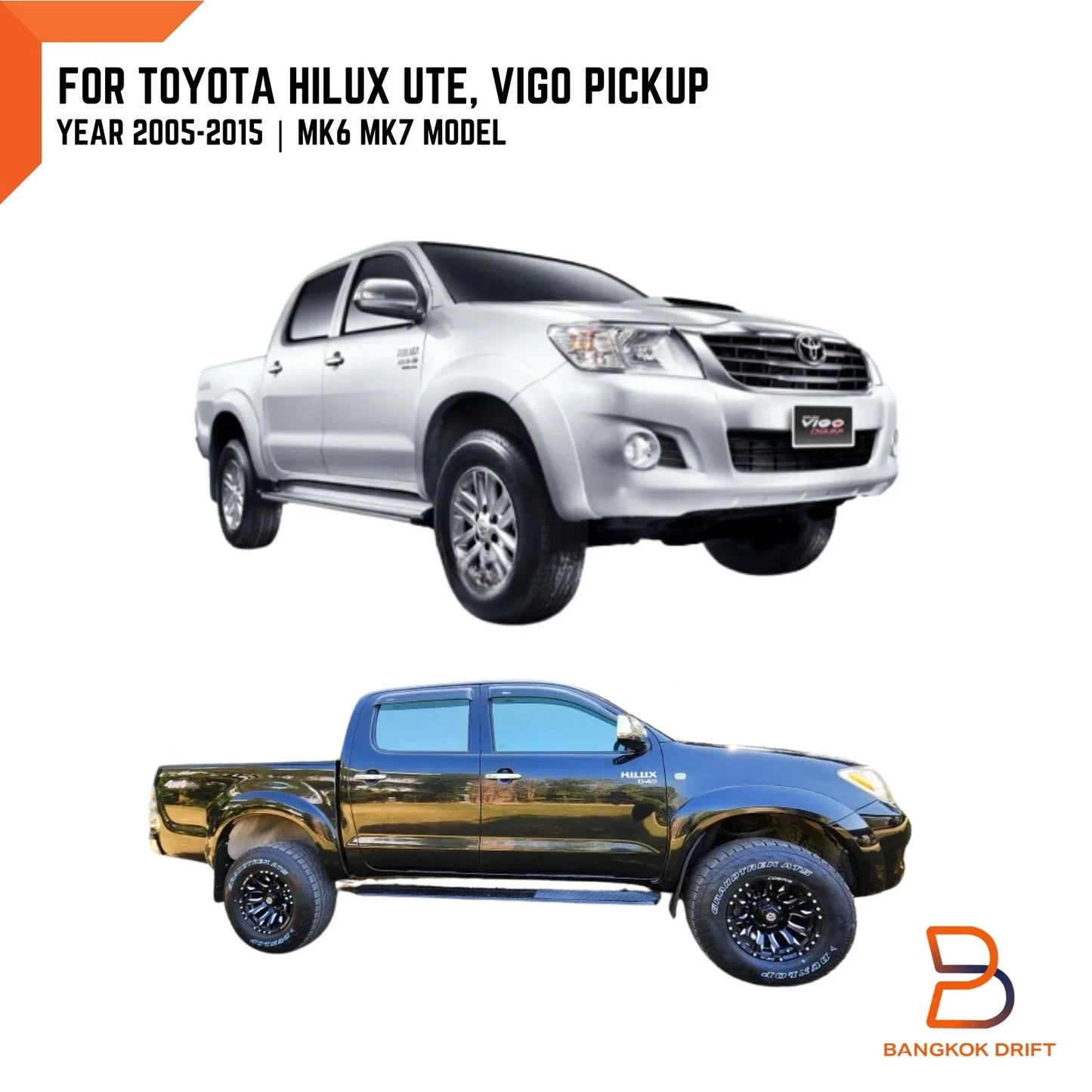 Front Door Logo Emblem Badge for Toyota Hilux D4D Ute Vigo (2005-2015)