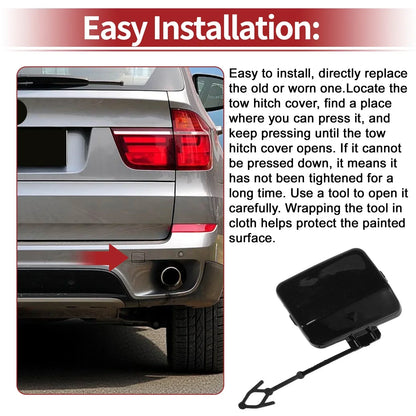 Tow Hook Cover Cap for BMW X5 E70 (2011-2013) Black