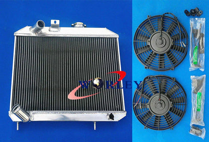 3 Row Aluminum Radiator + Fan for Jeep Willys (1941-1952)