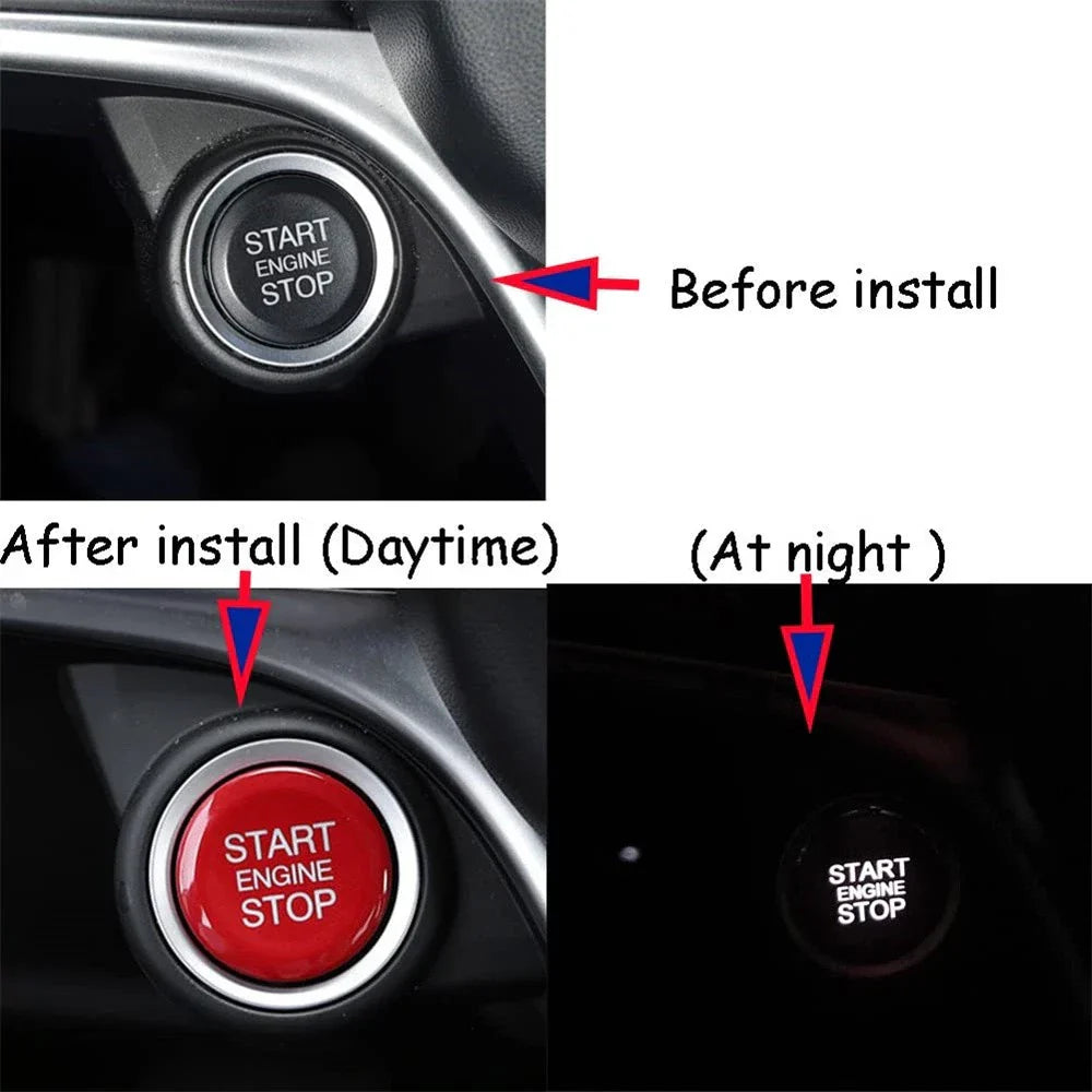 Red Engine Start Stop Switch Trim for Alfa Romeo Giulia Stelvio (2017-2022)