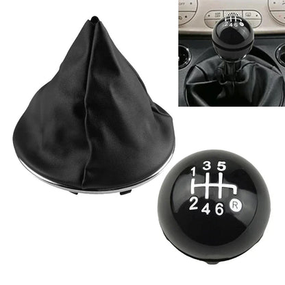 Gloss Black and White / Shift Knob for Fiat 500 (2012–2018)