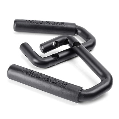 Black Textured Front Grab Bar Handles for 07-17 Jeep Wrangler JK/JKU