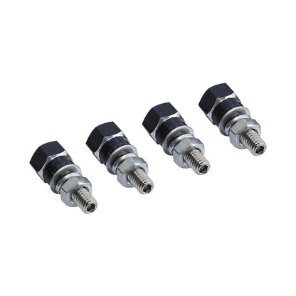 4 x Aluminum Black & Silver Hex License Plate Frame Bolts for Harley Yamaha