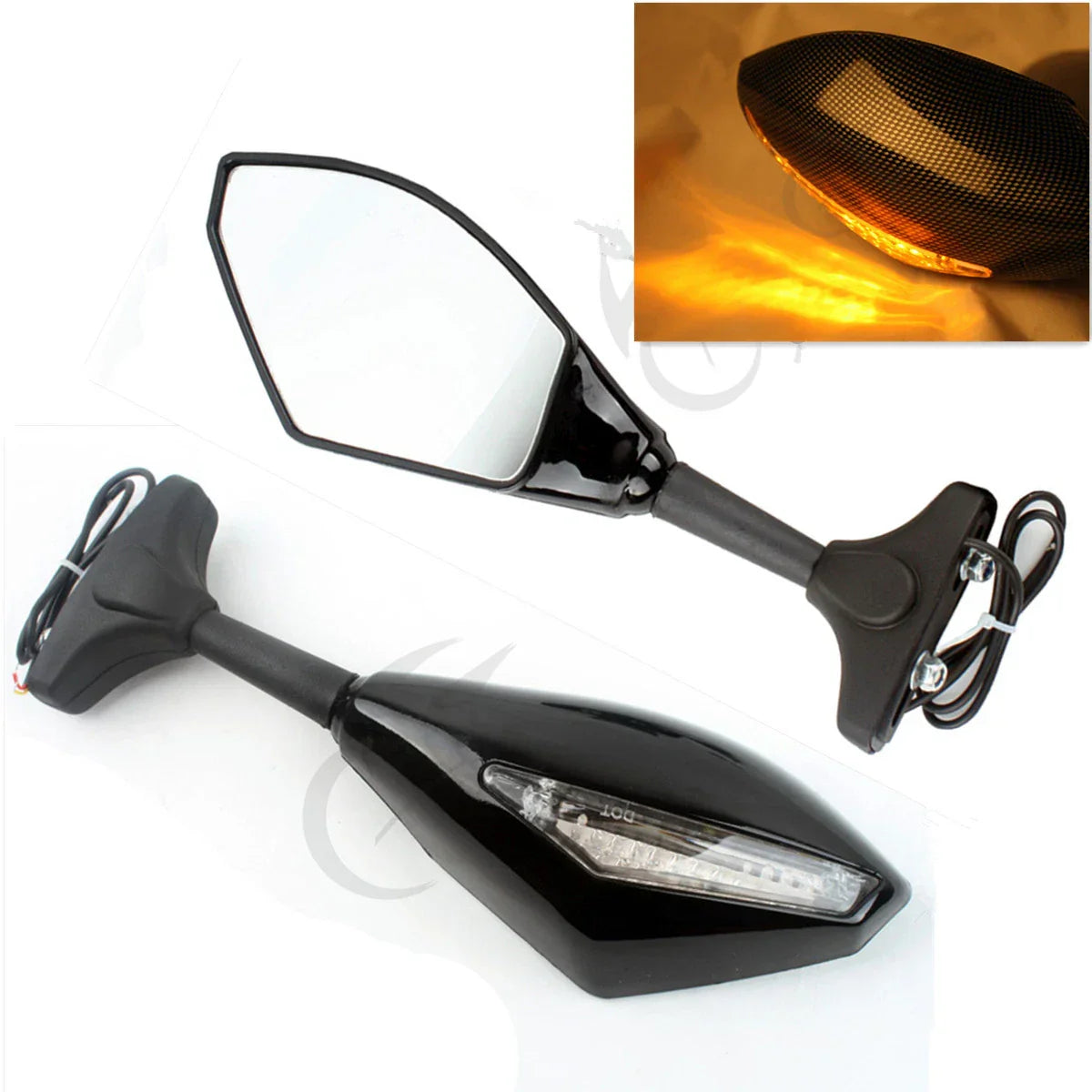 LED Turn Signal Rear-View Mirrors for Honda CBR1000RR CBR600RR (2004-2011)