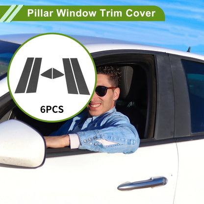 6 x Pillar Window Trim for Dodge Charger (2006-2010) Carbon Fiber Black